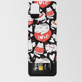 Valentine love cat seamless pattern Android Card Case