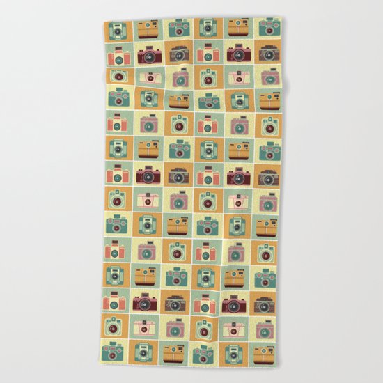 Vintage camera Beach Towel