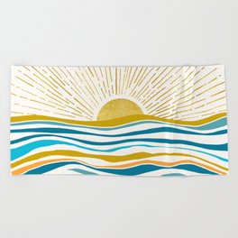 Sunrise At Sea Abstract Landscape Beach Towel