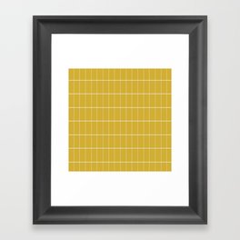 Scandinavian checker pattern yellow Framed Art Print