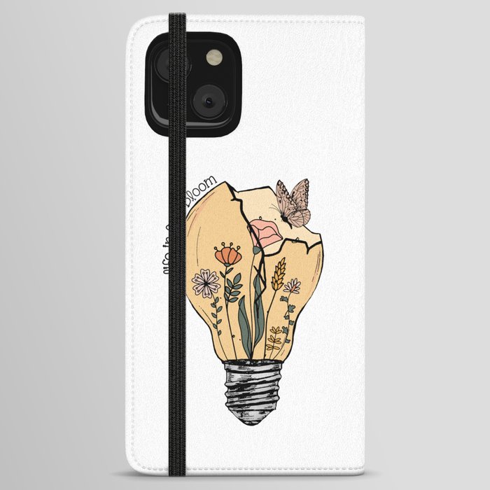 Live Life In Full Bloom Floral iPhone Wallet Case