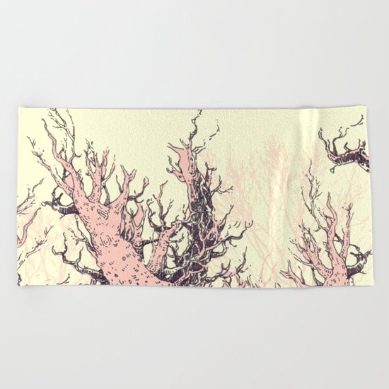 hot afternoon tre Beach Towel