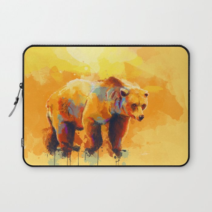 Bear Dream - Colorful grizzly bear digital art Laptop Sleeve