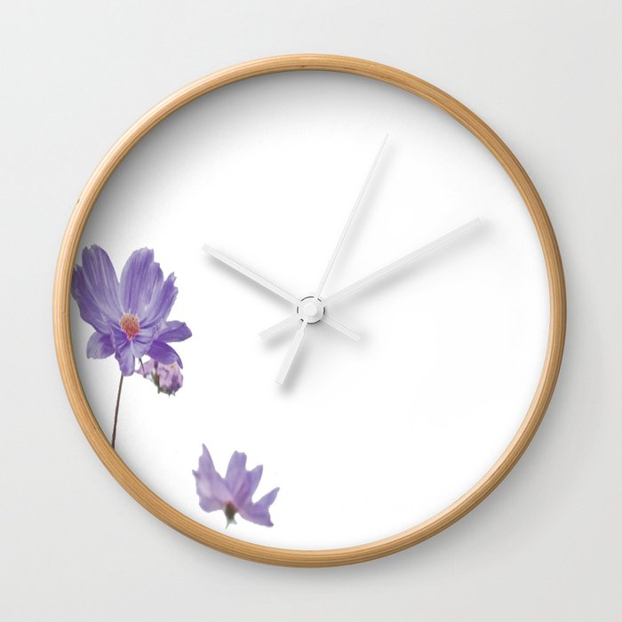 purple flower Wall Clock