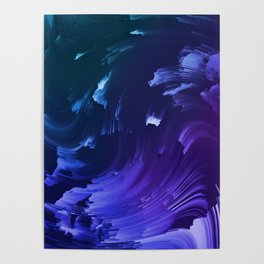 Purple Ombre Ocean Wave Water Poster