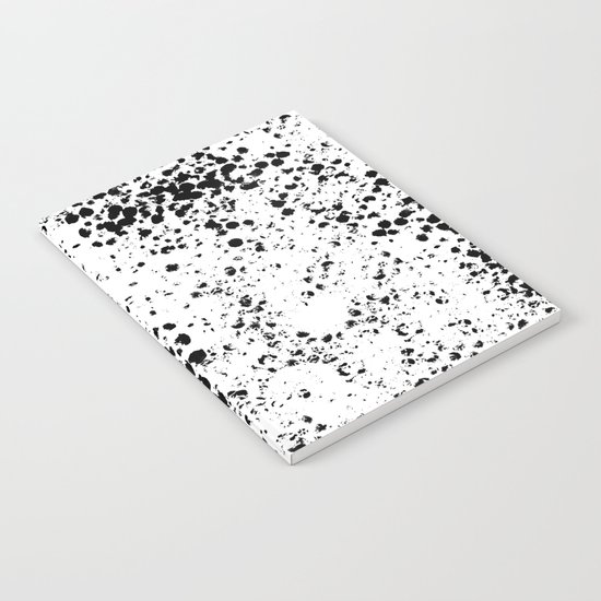 Apolline - black and white ink spots dots polka dots hipster urban retro minimal abstract painting Notebook