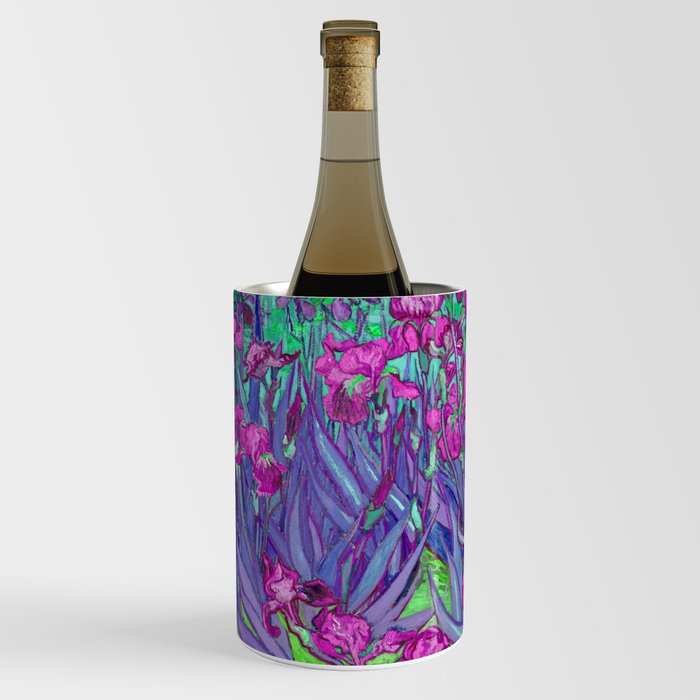 Vincent Van Gogh Irises Painting Violet Fuchsia Palette Wine Chiller