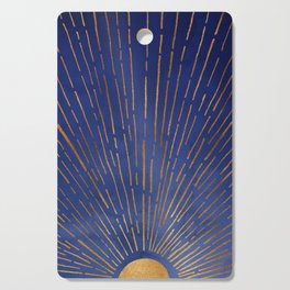 Twilight Blue and Metallic Gold Sunrise Cutting Board