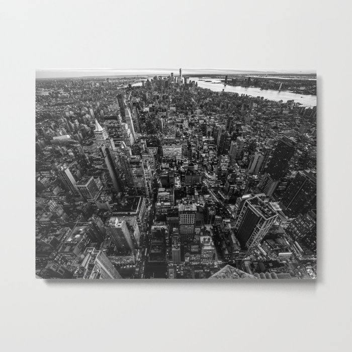 New York Cityscape Aerial (Black and White) Metal Print
