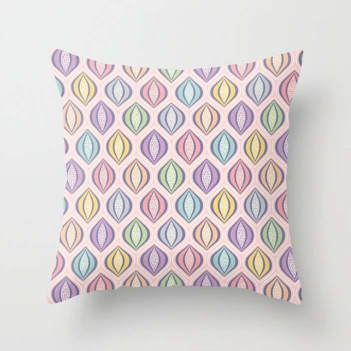 Abstract Holiday pattern in retro psychedelic style. Throw Pillow