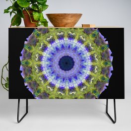 Purple And Green Healing Aura Chakra Mandala Art  Credenza