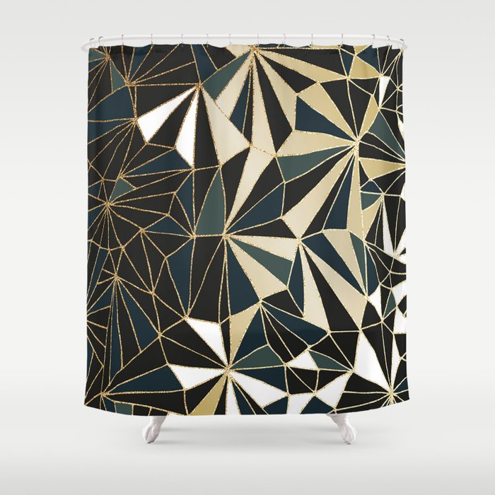 Green and gold shower curtain deals