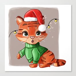 Christmas tiger Canvas Print