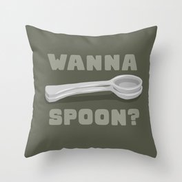 wanna spoon - olive Throw Pillow