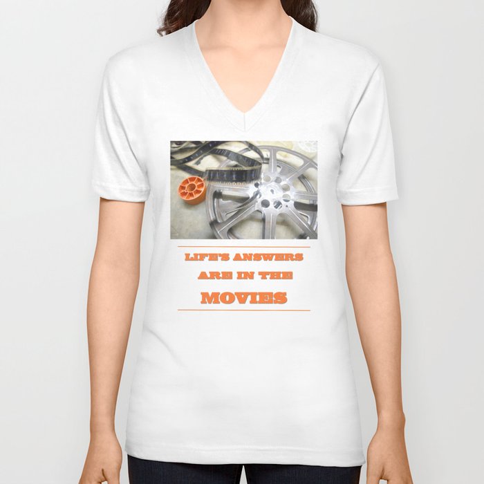 Life's Answers Are in the Movies #2 V Neck T Shirt