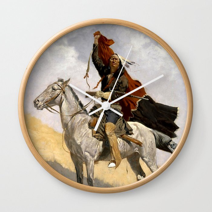 Frederic Remington Western Art “The Blanket Signal” Wall Clock