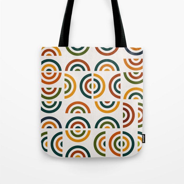 Mid century multicolor retro shapes 4 Tote Bag