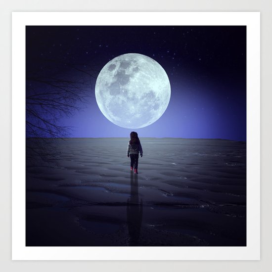 Moon alk Art Print