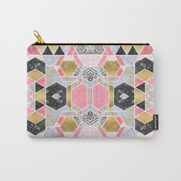 Gold Marble Geometric Design Carry-All Pouch