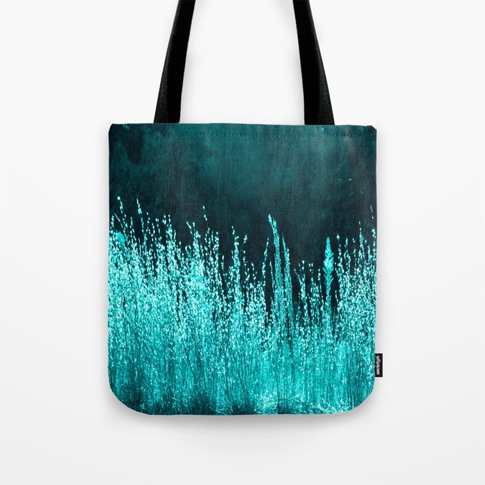 Grasses Aqua Tote Bag
