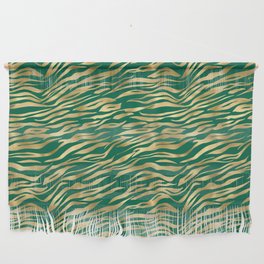 Green Gold Tiger Skin Print Wall Hanging