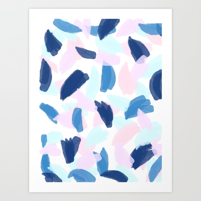 Blue and Pink Paint Kunstdrucke