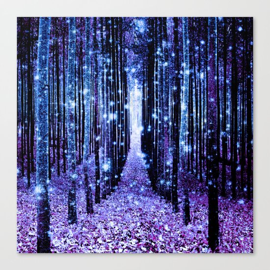 Magical Forest Turquoise Purple Canvas Print