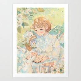 Rabbit Garden Art Print