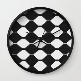 Black and White Southwest Kilim Pattern Wall Clock