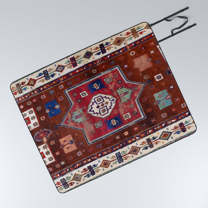 Kurdish  Antique Cihanbeyli  Tribal Rug Print Picnic Blanket