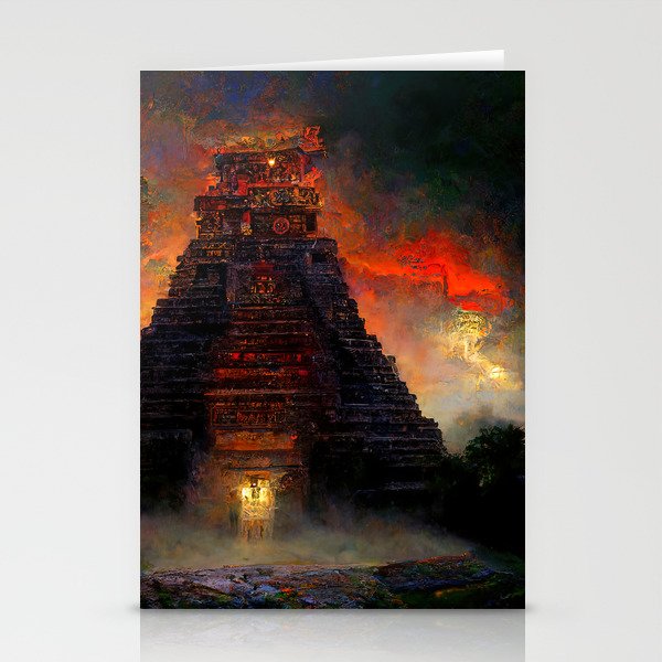 Ancient Mayan Temple Stationery Cards