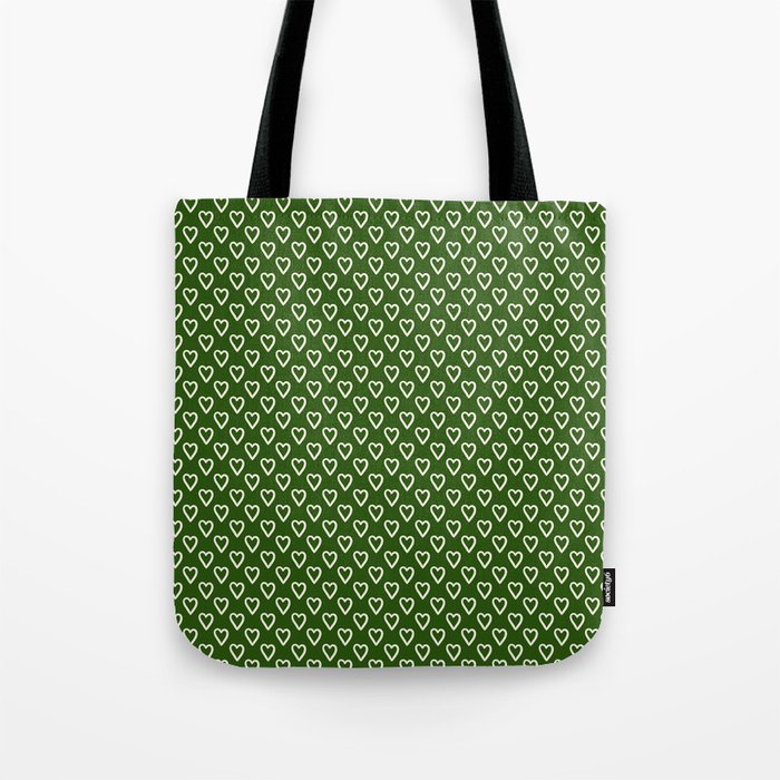  Green and white hearts for Valentines day Tote Bag