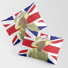 Queen Elizabeth II with British Flag Pillow Sham
