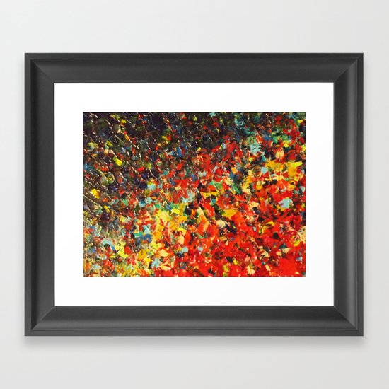 END OF THE RAINBOW - Bold Multicolor Abstract Colorful Nature Inspired Sunrise Sunset Ocean Theme Framed Art Print