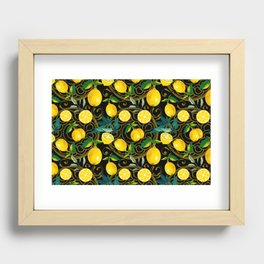 Summer, citrus ,Sicilian style ,lemon fruit pattern  Recessed Framed Print