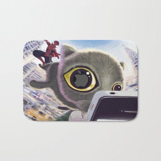 Falling Cat & Hero Bath Mat