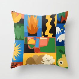 Friendly patches Throw Pillow