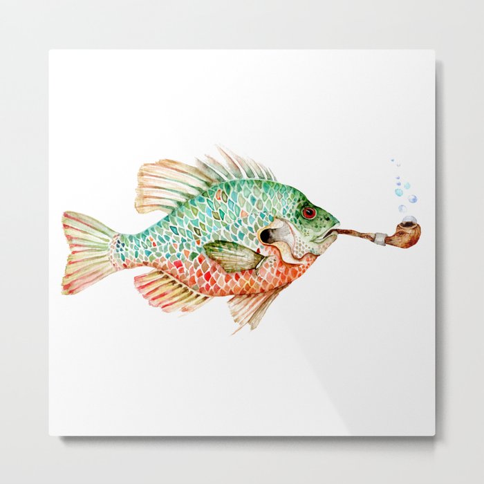 River Sunfish with a Pipe Metal Print