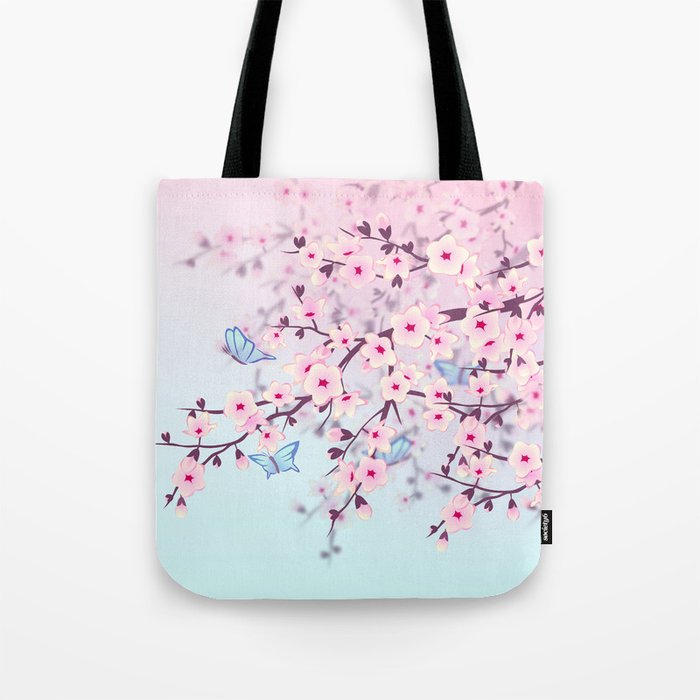 Cherry Blossoms Tote Bag by ninabaydur | Society6