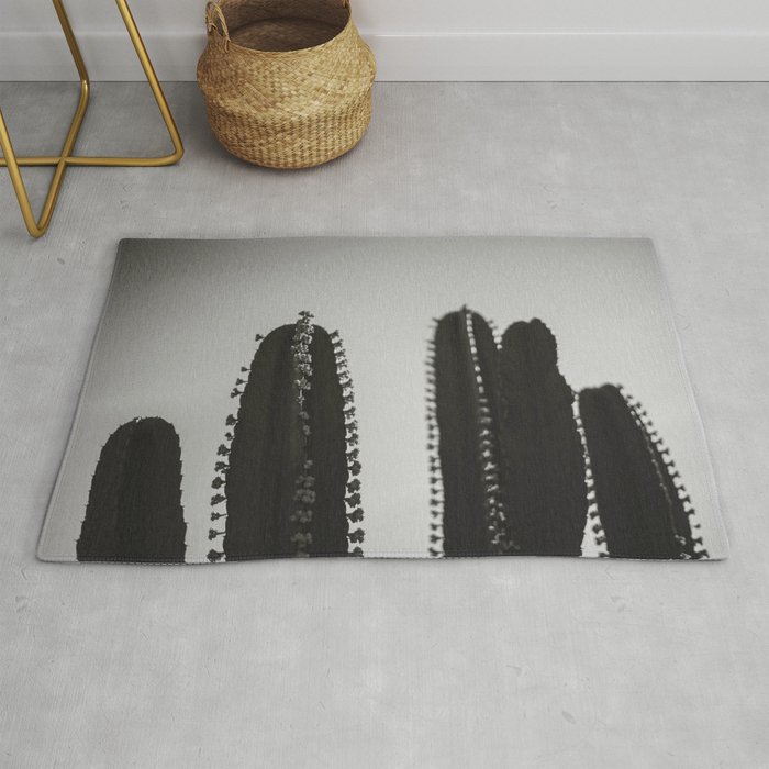 Cactus Photography - Black and White #2 Rug