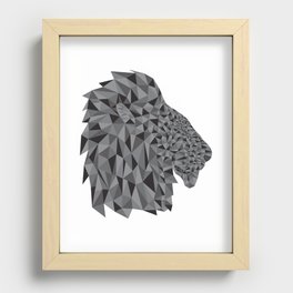 Grayscale Lion Recessed Framed Print