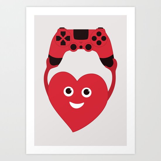 Gaming Heart Art Print