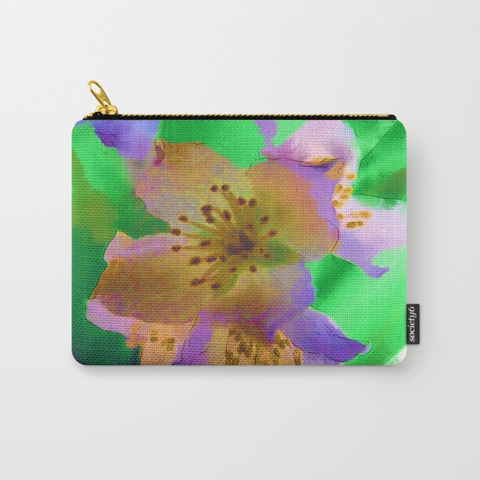 Purple Flowers - Watercolour Painting Carry-All Pouch