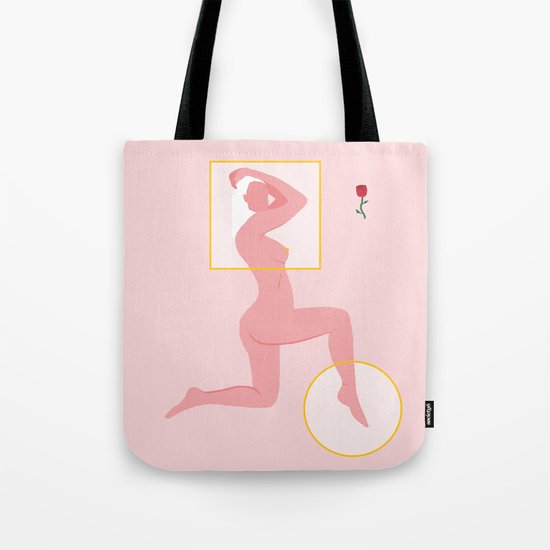 Woman With Rose Tote Bag