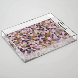 Orange, Blue, Purple Colorful Hexagon Design  Acrylic Tray