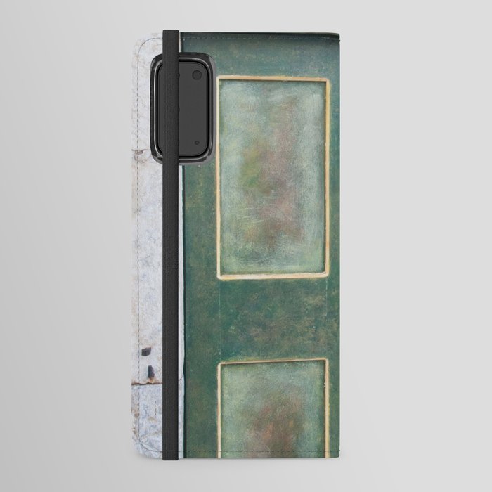 Santorini Oia Green Door Dream #1 #minimal #wall #decor #art #society6 Android Wallet Case