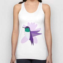 Purple Hummingbird Shimmer Cheeks Unisex Tank Top