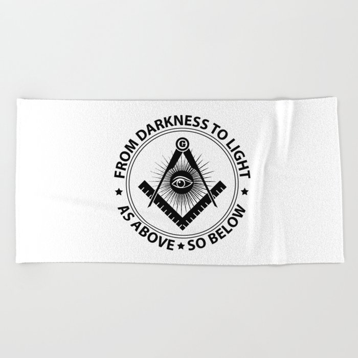 Freemasonry emblem Beach Towel