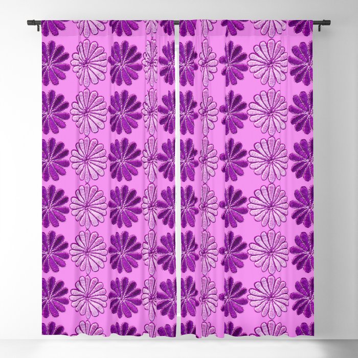 Purple Pattern Blackout Curtain