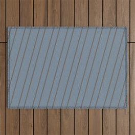 [ Thumbnail: Light Slate Gray and Dim Gray Colored Striped/Lined Pattern Outdoor Rug ]